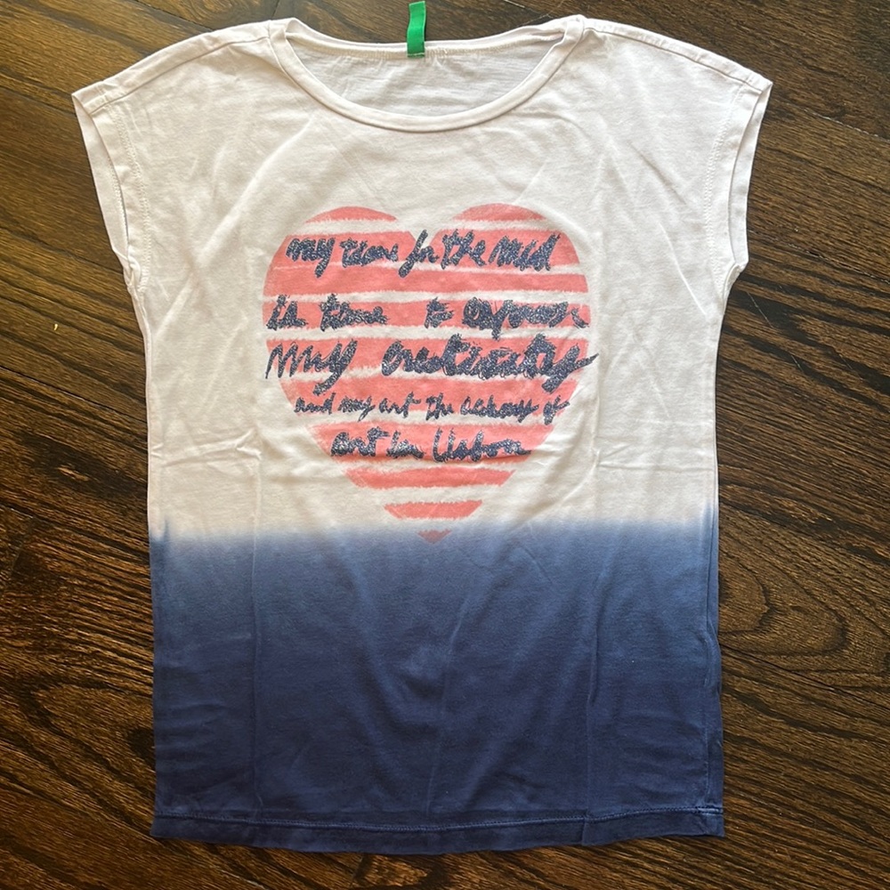 White and blue ombre tee